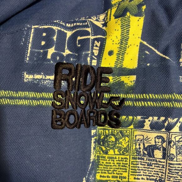 RIDE Snowboards Jacket Men LARGE Outdoor Winter Snow Ski Graphic Blue Green - Picture 7 of 13